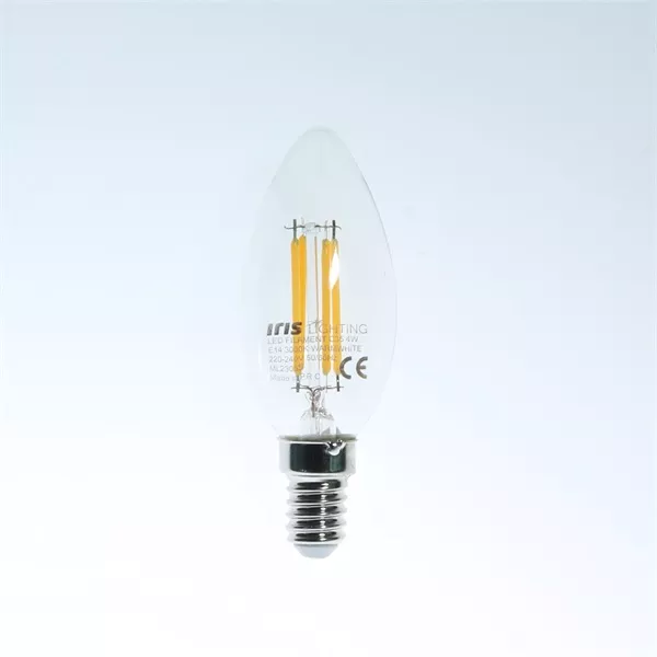 Iris Lighting Filament Candle Bulb E14 FLC35 4W/3000K/360lm gyertya LED fényforrás