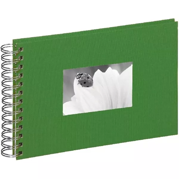 Pagna 24x17cm fehér lapos spirálos zöld fotóalbum