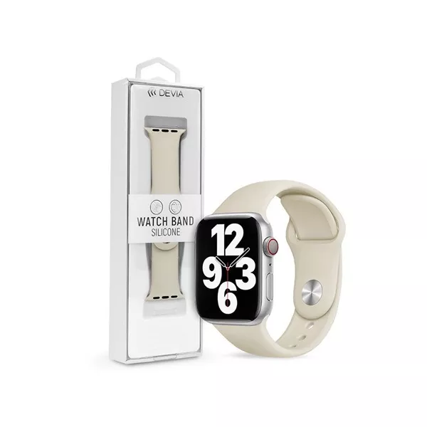 Devia ST364471 Apple Watch 38/40/41mm fehér szilikon sport szíj