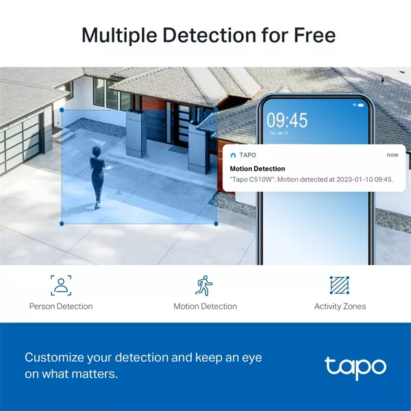TP-Link Tapo C510W 2K 3MP IP65 kültéri forgatható biztonsági Wi-Fi kamera