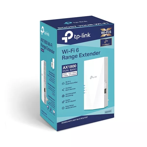 TP-Link RE600X AX1800 Mesh Wi-Fi 6 802.11ax Vezeték nélküli Range Extender