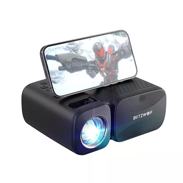 BlitzWolf BW-V3 Wi-Fi + Bluetooth fekete mini LED projektor