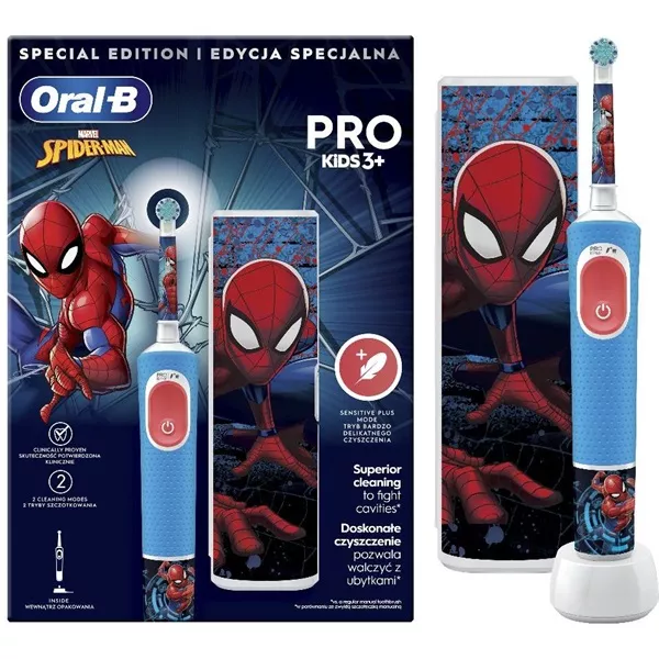 Oral-B D103 Vitality PRO Spiderman gyerek elektromos fogkefe tokkal
