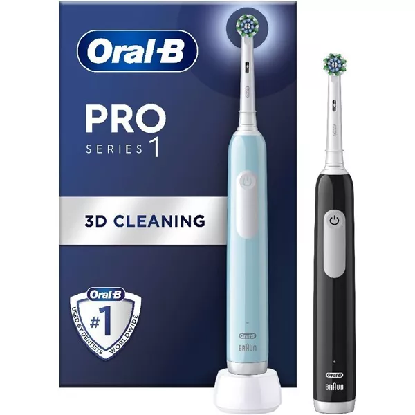 Oral-B PRO1 + Blue, Black X-Clean elektromos fogkefe + bónusz handle