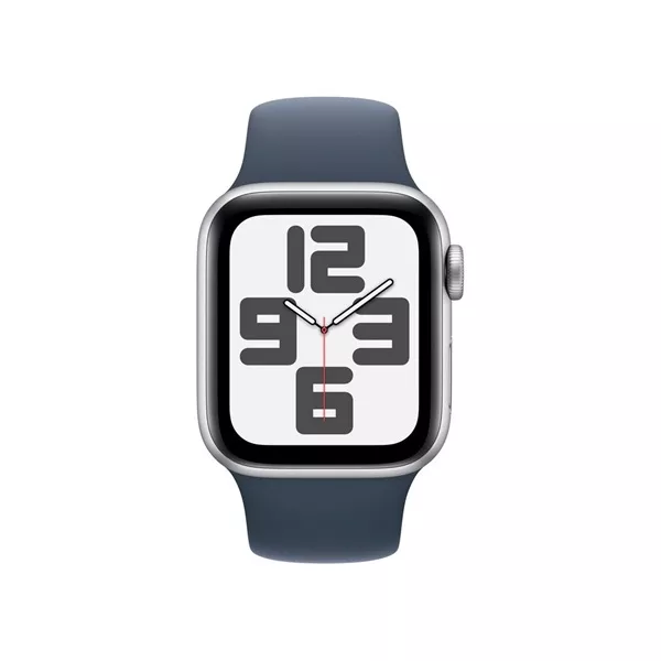 Apple Watch SE2 v2 GPS (40mm) ezüst alumínium tok , kék sport szíj (M/L) okosóra