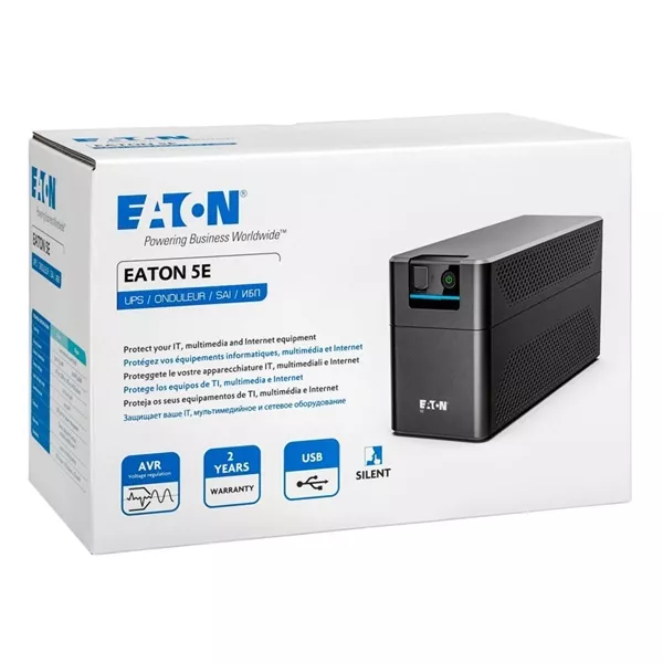 EATON 5E Gen2 5E700UI USB IEC 360W fekete szünetmentes tápegység