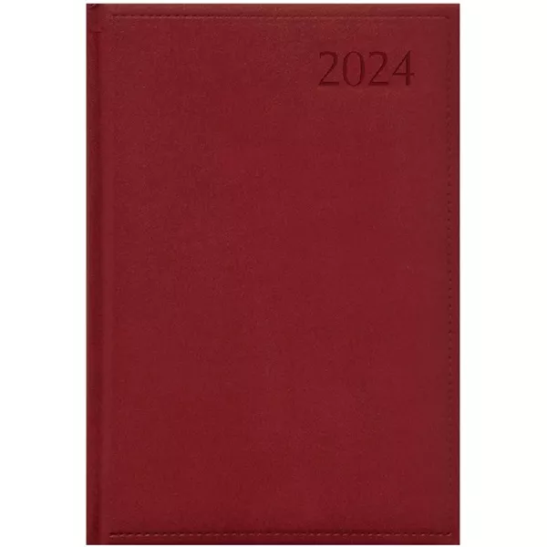 Kalendart Traditional 2024-es T022 B6 napi beosztású bordó határidőnapló