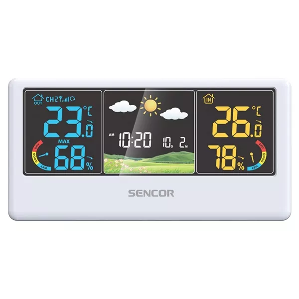 Sencor SWS 4100 W színes kijelzős fehér időjárás állomás