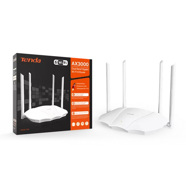 Tenda RX9 AX3000 Wi-Fi 6 802.11ax Dual-Band vezeték nélküli Gigabit router
