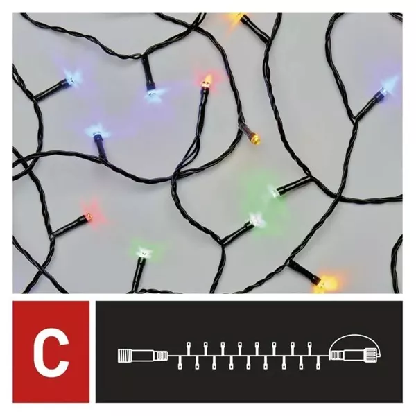 Emos D1AM02 5 m kül-beltéri többszínű Standard LED sorolható karácsonyi füzér