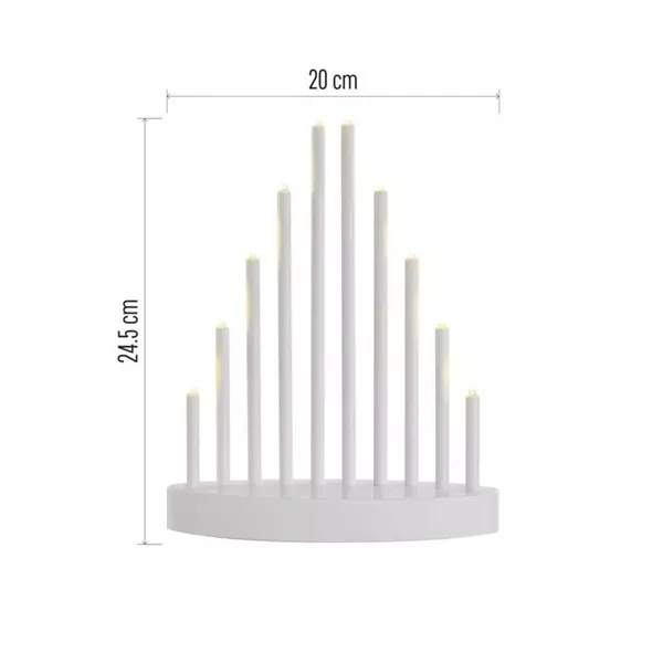 Emos DCAW01 24,5 cm 3x AA beltéri meleg fehér időzítős fehér LED gyertyatartó