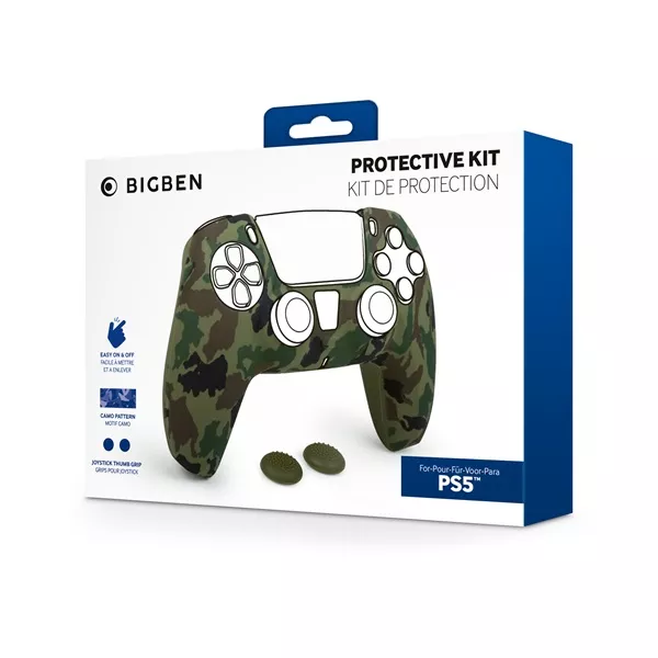BigBen 2807369 PS5 DualSense Protective Kit terepmintás szilikon kontrollervédő