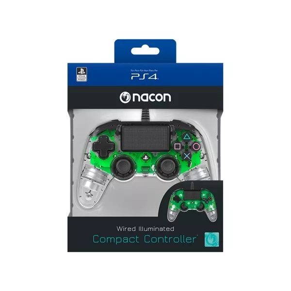 Nacon 2804956 Compact PS4 átlátszó-halványzöld vezetékes kontroller