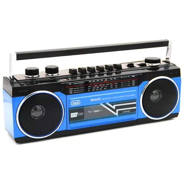 Trevi RR501 retro Bluetooth/USB kék kazettás rádió style=