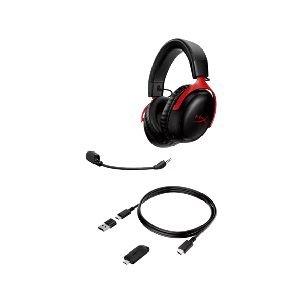 HyperX Cloud III Wireless fekete-piros gamer headset