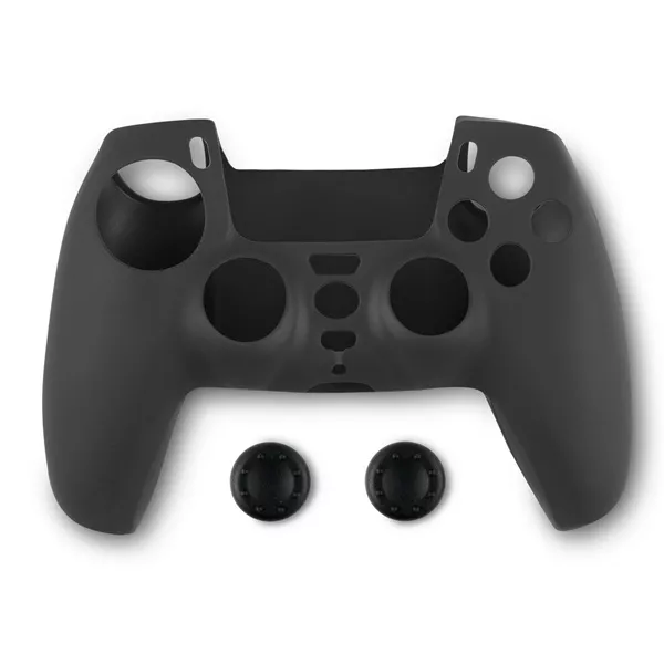 Spartan Gear PS5 kontroller szilikon skin fekete + thumb grips style=