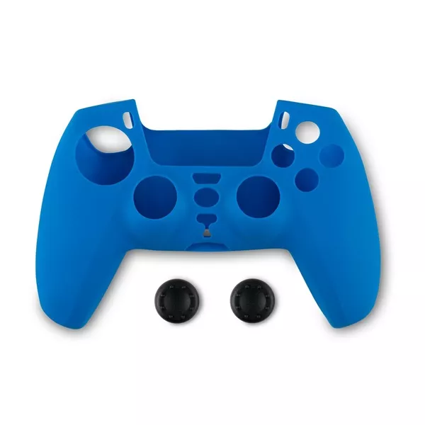 Spartan Gear PS5 kontroller szilikon skin kék + thumb grips style=