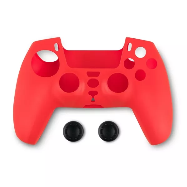 Spartan Gear PS5 kontroller szilikon skin piros + thumb grips style=