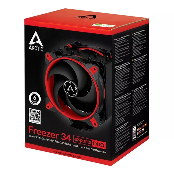 Arctic Freezer 34 eSports DUO piros processzor hűtő