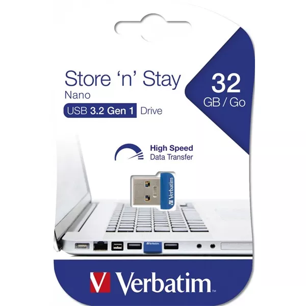 Verbatim 98710 Store `n` Stay 32GB USB 3.0 nano kék Flash Drive