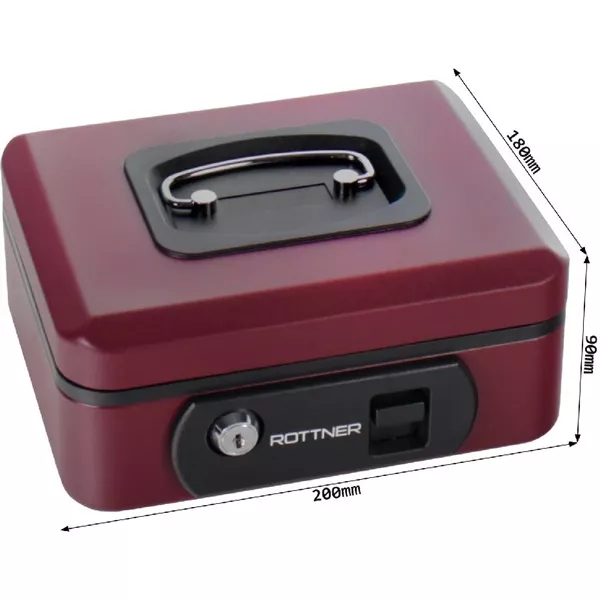 Rottner Pro Box One bordó kulcsos pénztároló kazetta