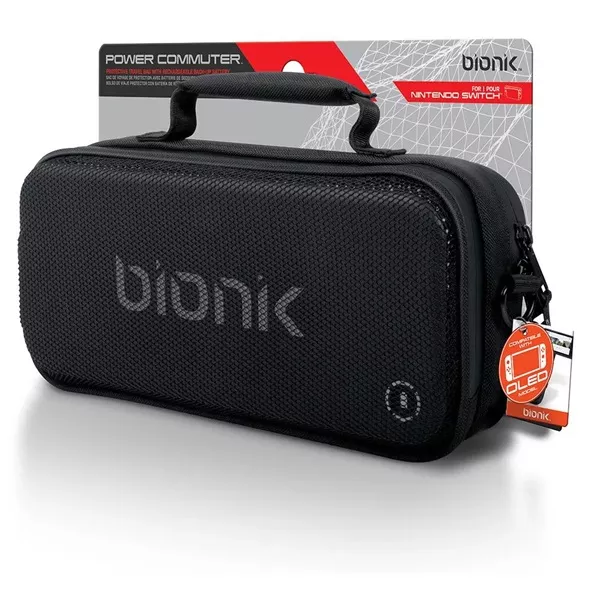 Bionik BNK-9035 Power Commuter Nintendo Switch/Switch OLED fekete hordtáska + 10000mAh akkumulátor