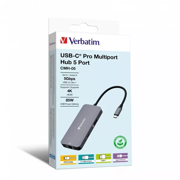 Verbatim 32150 USB-C Pro Multiport CMH-05 5in1 ezüst HUB