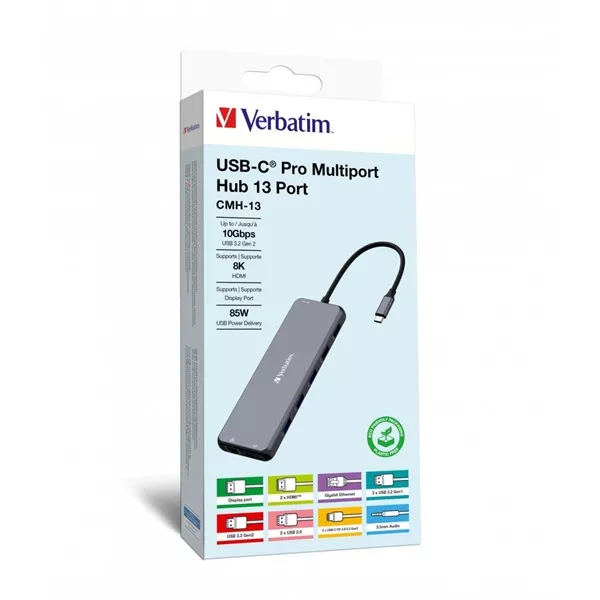 Verbatim 32153 USB-C Pro Multiport CMH-13 13in1 ezüst HUB