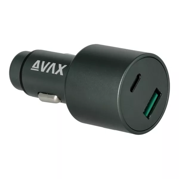 AVAX CC665B CARLY+ 83W USB A+Type C fekete autós töltő