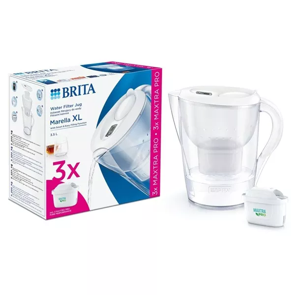 Brita 1052782 Marella XL 3,5l fehér vízszűrő kancsó + 3db Maxtra Pro szűrő