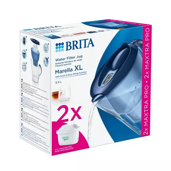 Brita 1052786 Marella XL 3,5l kék vízszűrő kancsó + 3db Maxtra Pro szűrő