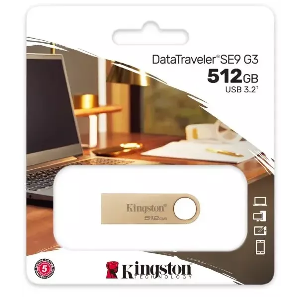 Kingston 512GB 3.2 Gen 1 DT SE9 G3 220MB/s fém Flash Drive