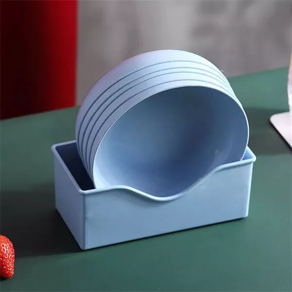 TOO KT-118 10db-os vegyes színekben búzaszalma műanyag kerek tányér szett, 15×15×3cm