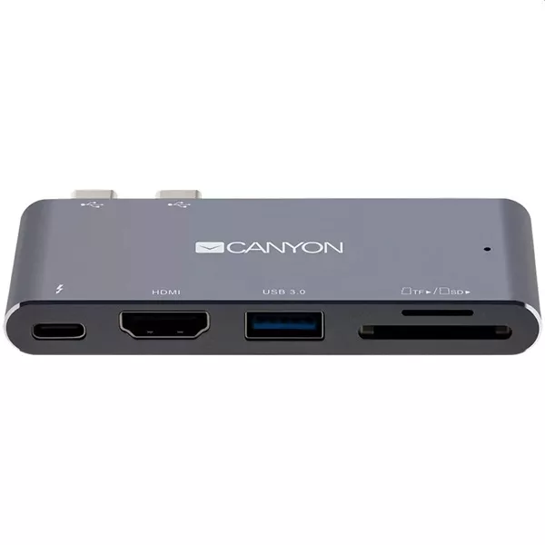 Canyon MacBook Thunderbolt 3 Multiport Dockibng Station 5-in-1 5-port Thunderbolt 3 Dual Port dokkoló szürke
