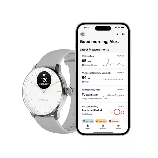 Withings HWA11-model 3 ScanWatch Light 37mm fehér okosóra