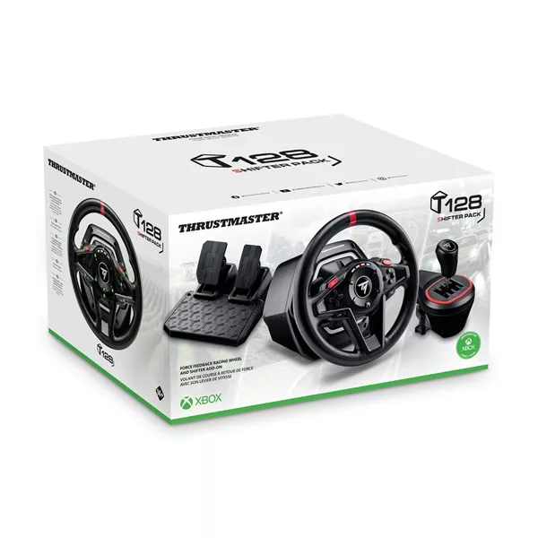 Thrustmaster T-128 Shifter Pack Xbox One/Series X/S/PC versenykormány + Add-On váltó + pedál csomag
