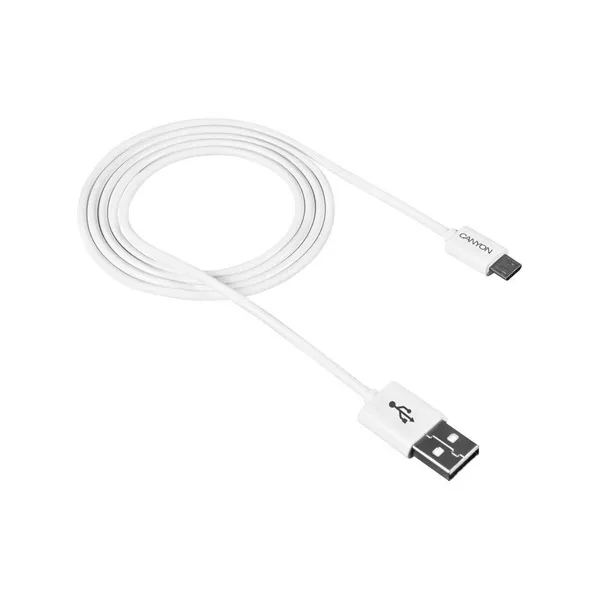 Canyon USB 2.0 A -> USB 2.0 micro B M/M adatkábel 1m fehér
