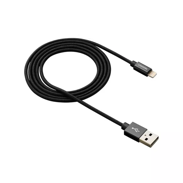 Canyon Charge & Sync MFI Lightning -> USB 2.0 A M/M adatkábel 1m fekete