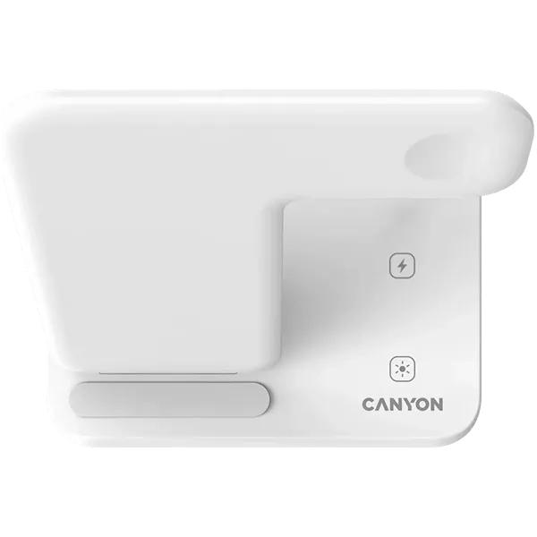 Canyon WS-303 3-in-1 15W univerzális vezeték nélküli töltő adapter fehér (Qi)