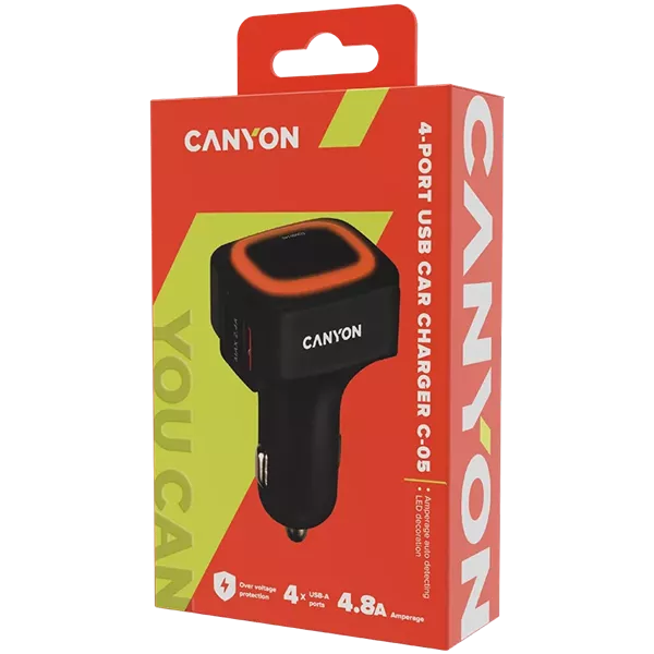 Canyon CNE-CCA05B univerzális autós töltő adapter