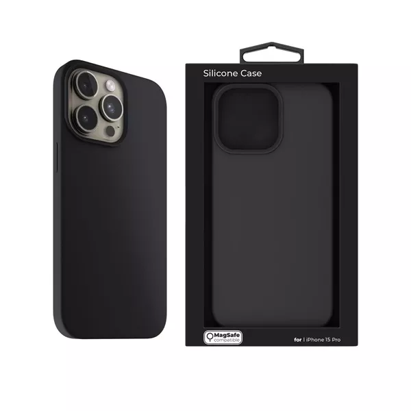 NextOne IPH-15PRO-MAGCASE-BLACK iPhone 15 Pro fekete szilikon MagSafe hátlap