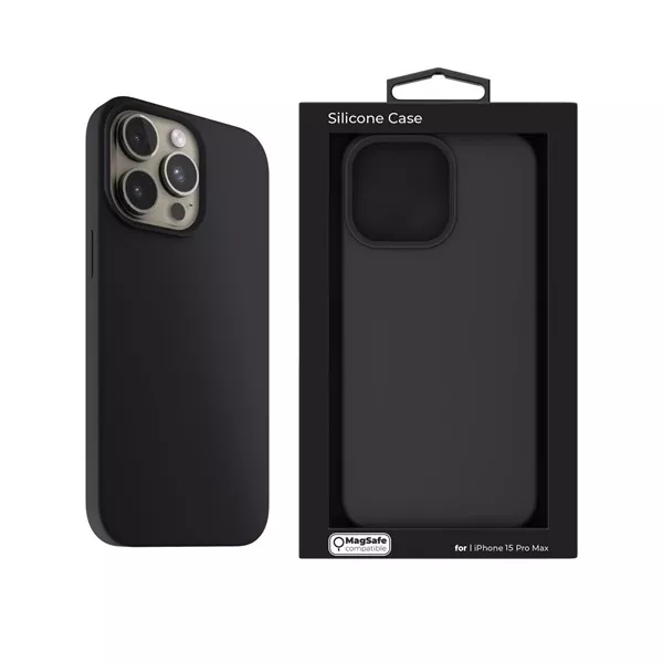 NextOne IPH-15PROMAX-MAGCASE-BLACK iPhone 15 Pro Max fekete szilikon MagSafe hátlap