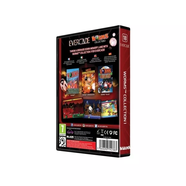 Evercade #18 Worms Collection 1 3in1 Retro Multi Game játékszoftver csomag