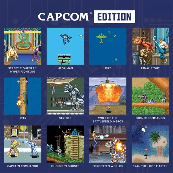 Hyper Mega Tech Retro Gaming Capcom Edition 2,8” hordozható játékkonzol