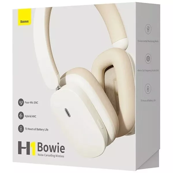 Baseus Bowie H1 ANC Bluetooth fehér fejhallgató