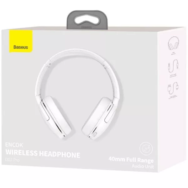 Baseus Encok D02 Pro Bluetooth fehér fejhallgató