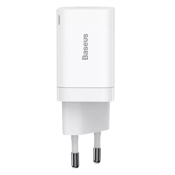 Baseus CCSUPP-E02 Super Si Pro 30W USB/USB C fehér gyorstöltő