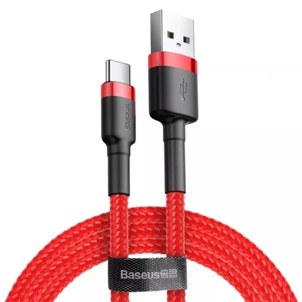 Baseus CATKLF-U09 Cafule 3m 2A USB A/USB C piros adat- és töltőkábel