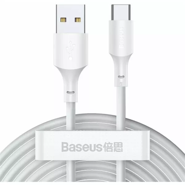 Baseus TZCATZJ-02 Simple Wisdom 2db 1,5m 40W 5A USB A/USB C fehér adat- és töltőkábel