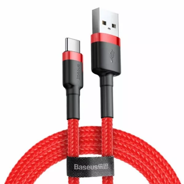 Baseus CATKLF-C09 Cafule 2m 2A USB A/USB C piros adat- és töltőkábel
